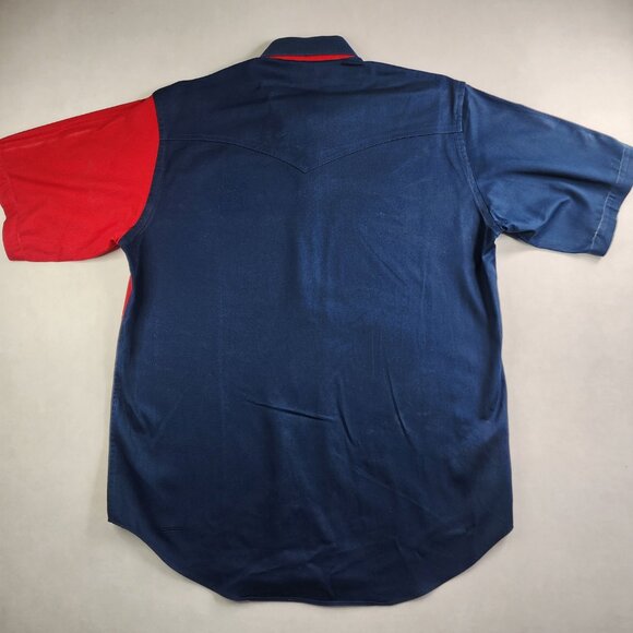 Texas Cotton Texas State Flag Size Large USA Made Western Button Up Short Sleeve - Picture 4 of 9